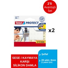 Tesa Ses Önleyici Pastil Şeffaf 8 mm 28 Adet x 2 Paket (Toplam 56 Damla)