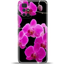 Cupcase Xiaomi Redmi 10 2022 Kılıf Esnek Silikon Kamera Koruma 4K Desenli Özel Tasarım - Mor Orkide