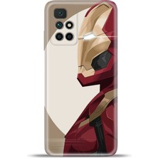 Cupcase Xiaomi Redmi 10 2022 Kılıf Esnek Silikon Kamera Koruma 4K Desenli Özel Tasarım - Ironman Side