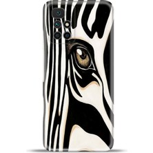Cupcase Xiaomi Redmi 10 2022 Kılıf Esnek Silikon Kamera Koruma 4K Desenli Özel Tasarım - Zebra Face