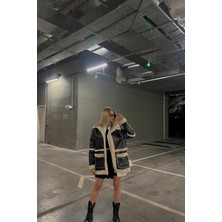 MyLove Çıtçıt Düğme Detay Kaban Siyah