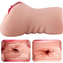 Yuwie Premium Masturbator - Realistik Dokulu Anal Vajinal 2 In 1 Titreşimli Suni Vajina