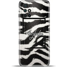 Cupcase Xiaomi Redmi 10 2022 Kılıf Silikon Esnek Kamera Koruma Kişiye Özel Isim - Zebra