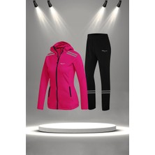 Poseidon Storm Büyük Beden Kadın Fuşya Supra Penye Kumaş Şık Yürüyüş Takımı  (4XL-10XL)