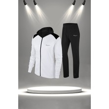 Poseidon Storm Büyük Beden Kadın Beyaz  Supra Penye Kumaş  Nefes Alabilen Kumaş Şık Eşofman Takımı  (4XL-10XL)