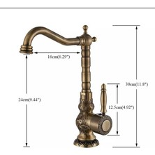 İsaoğlu Antik Gold Batarya Mutfak Musluğu Vintage Model Çanak Lavabo ve Mutfak Evye Uyumlu