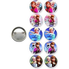 Parti Dükkanım Lisanslı Yaka çanta rozeti FROZEN 10LU