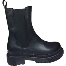Ortopedikal al Womenly Style 2004 Kadın Siyah Lastikli Bot Suni Deri