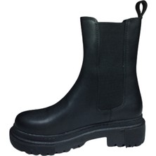 Ortopedikal al Womenly Style 2004 Kadın Siyah Lastikli Bot Suni Deri
