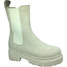 Ortopedikal al Womenly Style 2004 Kadın Ten Bej Renk Süet Lastikli Bot Suni Deri