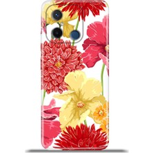 Cupcase Xiaomi Redmi 12C Kılıf Esnek Silikon Kamera Koruma 4K Desenli Özel Tasarım - Krizantem