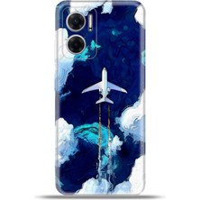 Cupcase Xiaomi Redmi 10 5g Kılıf Esnek Silikon Kamera Koruma 4K Desenli Özel Tasarım - Uçak Yolculuğu