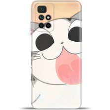 Cupcase Xiaomi Redmi 10 2022 Kılıf Esnek Silikon Kamera Koruma 4K Desenli Özel Tasarım - Şisko Kedi