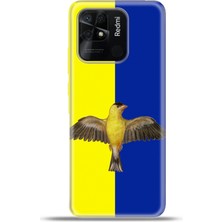 Cupcase Xiaomi Redmi 10C Kılıf Esnek Silikon Kamera Koruma 4K Desenli Özel Tasarım - Sari Kanaryam