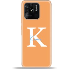 Cupcase Xiaomi Redmi 10C Kılıf Silikon Esnek Kamera Koruma Kişiye Özel Isim Harf Zao Turuncu - K