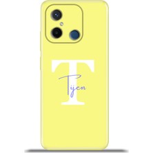 Cupcase Xiaomi Redmi 12C Kılıf Silikon Esnek Kamera Koruma Kişiye Özel Isim Harf Zao Sarı - T