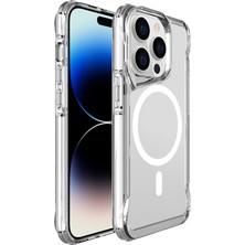 Case 4U Apple iPhone 15 Pro Kılıf Darbe Emici Wireless Kablosuz Şarj Destekli 2.0mm T-Max Magsafe Arka Kapak