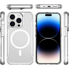 Case 4U Apple iPhone 15 Pro Kılıf Darbe Emici Wireless Kablosuz Şarj Destekli 2.0mm T-Max Magsafe Arka Kapak