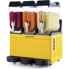 Samixir SLUSH36.Y Slush Triple-3lü Ice Slush MAKINESI-3X12 Litre-Sarı