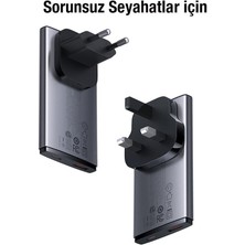 Baseus Super Şarj Ultra Ince 65W Şarj Adaptörü ve 100W Type C Kablo Laptop Notebook Macbook Şarj Seti