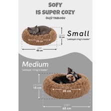 Jungo Pets Sofy, Donut Şeklinde Sakinleştirici Etkili, Yüksek Kaliteli, Peluş Kedi ve Köpek Yatağı