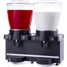 Samixir MM44.AB Twin Soğuk Içecek Dispenseri, 22+22 L, Panaromik, Analog, Karıştırıcılı, Siyah