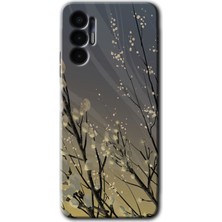 Gramaphone Tecno Spark 8 Pro Kılıf Hd Desen Baskılı Arka Kapak + Kırılmaz Cam - Branches Flowers