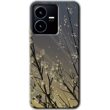 Gramaphone Vivo Y22S Kılıf Hd Desen Baskılı Arka Kapak + Kırılmaz Cam - Branches Flowers