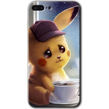 Gramaphone Apple iPhone 7 Plus Kılıf Hd Desen Baskılı Arka Kapak + Kırılmaz Cam - Üzgün Pikaçu
