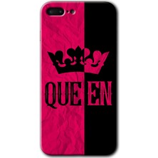 Gramaphone Apple iPhone 7 Plus Kılıf Hd Desen Baskılı Arka Kapak + Kırılmaz Cam - Queen