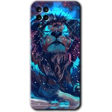 Gramaphone Galaxy A12 Kılıf Hd Desen Baskılı Arka Kapak + Kırılmaz Cam - Neon Aslan