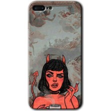 Gramaphone Apple iPhone 7 Plus Kılıf Hd Desen Baskılı Arka Kapak + Kırılmaz Cam - Devil Girl
