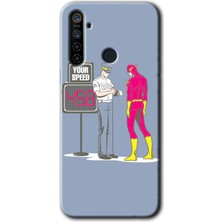 Gramaphone Realme 5i Kılıf Hd Desen Baskılı Arka Kapak + Kırılmaz Cam - Hız Limiti
