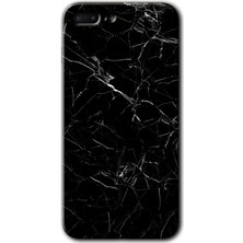 Gramaphone Apple iPhone 7 Plus Kılıf Hd Desen Baskılı Arka Kapak + Kırılmaz Cam - Siyah Mermer