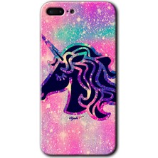 Gramaphone Apple iPhone 7 Plus Kılıf Hd Desen Baskılı Arka Kapak + Kırılmaz Cam - Unicorn Kristal