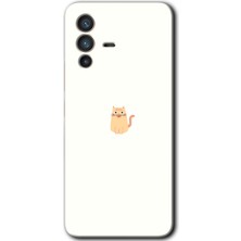 Gramaphone Vivo V23 5g Kılıf Hd Desen Baskılı Arka Kapak + Kırılmaz Cam - Cat Minimalism