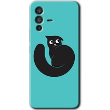 Gramaphone Vivo V23 5g Kılıf Hd Desen Baskılı Arka Kapak + Kırılmaz Cam - Cat Vector
