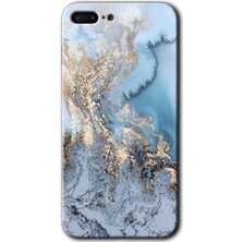 Gramaphone Apple iPhone 7 Plus Kılıf Hd Desen Baskılı Arka Kapak + Kırılmaz Cam - Eski Mermer