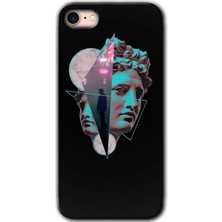 Gramaphone Apple iPhone 7 Kılıf Hd Desen Baskılı Arka Kapak + Kırılmaz Cam - Heykel