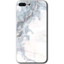 Gramaphone Apple iPhone 7 Plus Kılıf Hd Desen Baskılı Arka Kapak + Kırılmaz Cam - White Marble
