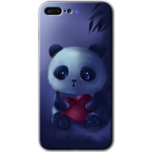 Gramaphone Apple iPhone 7 Plus Kılıf Hd Desen Baskılı Arka Kapak + Kırılmaz Cam - Bebek Panda