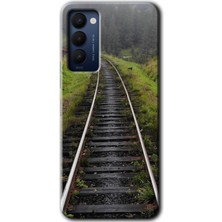 Gramaphone Tecno Camon 18 Kılıf Hd Desen Baskılı Arka Kapak + Kırılmaz Cam - Tren Yolu