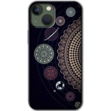 Gramaphone Apple iPhone 13 Kılıf Hd Desen Baskılı Arka Kapak + Kırılmaz Cam - Gezegen Döngüsü