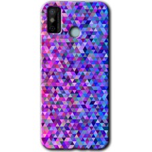 Gramaphone Tecno Spark 6 Go Kılıf Hd Desen Baskılı Arka Kapak + Kırılmaz Cam - Pixel Mozaik
