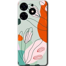 Gramaphone Tecno Spark 10 Pro Kılıf Hd Desen Baskılı Arka Kapak + Kırılmaz Cam - Vektör Çiçekler