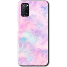 Gramaphone Oppo A52 Kılıf Hd Desen Baskılı Arka Kapak + Kırılmaz Cam - Pembe-Duman