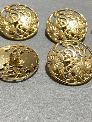 Karan Tuhafiye Dantel Desenli Kaplama Gold Kaban Ceket Düğmesi 6'lı Set Özel Tasarım
