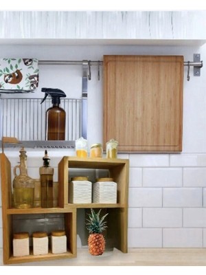 Demonte Ayarlanabilir Çok Amaçlı Mutfak Tezgah Üstü Raf Baharatlık