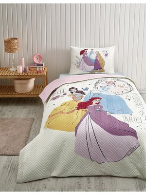 Özdilek Kapitoneli Lisanslı Fitted Çarşaflı Tek Kiş Nev Tk Complete Set-Princess Time Krem