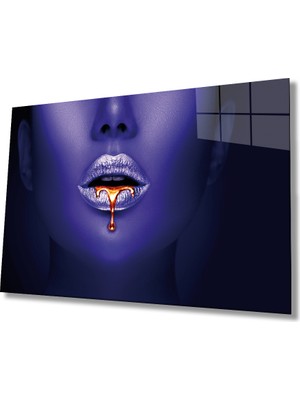 Bay Çağrı Kadın Mor Renk Cam Tablo